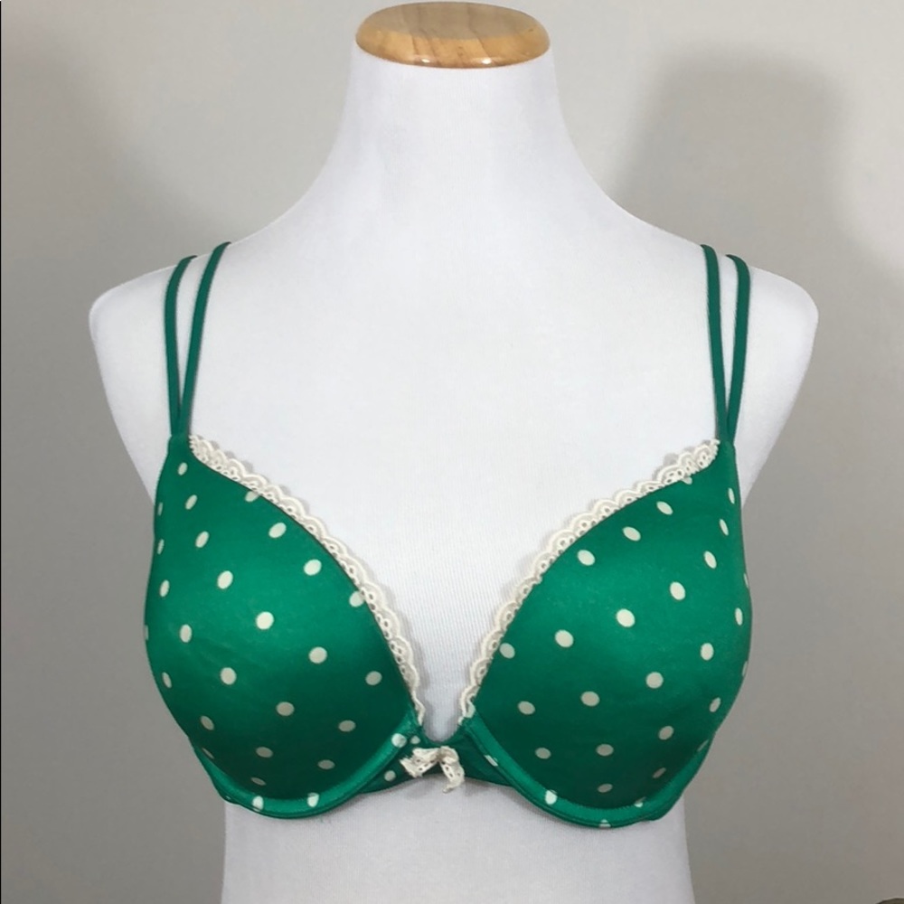 VS Very Sexy Green Polka Dot Push-Up Bra